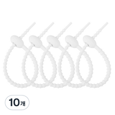 고리타입 케이블타이 215mm, 10개, 하얀색
