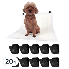 딩동펫 강아지 소프트 배변패드 고정 집게, 블랙, 1개입, 20개