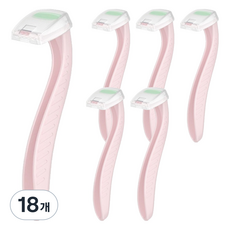 마켓링 여성용 여행용 면도기 핑크 8.8 x 2.2 cm, 18개, 1개입