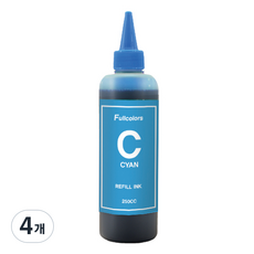 풀컬러즈 캐논 전기종 호환 리필잉크 250ml, 파랑, 4개