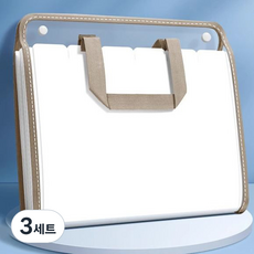 올인셀 다용도 가로 아코디언 파일 13칸 A4 + 스티커 세트, 브라운(파일), 3세트