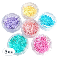 바르나 쪼꼬미 파스텔 하트 글리터 6종 세트, 3세트, 혼합색상
