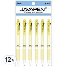 JAVAPEN 格紋3色多功能筆 0.5mm, 黃色, 12個