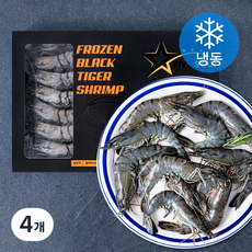 FIVESTAR 말레이시아산 블랙타이거 얼룩 새우 (냉동), 500g(20미), 4개