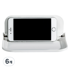 DOSell 免鑽孔折疊迷你置物架, 6個, 白色