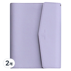아이코닉 저니 오거나이저 가죽 커버 6공 바인더 A5, 03 라벤더, 2개