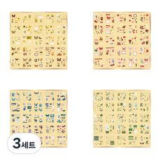 메이징초이스 복고 시리즈 빈티지 스티커 4종 x 25p 선물세트, 혼합색상, 3세트