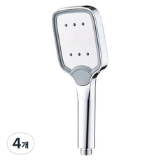 리빙이프 네모 바가지 샤워기, 4개, 크롬