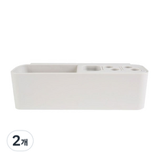 BABOSARANG 分離式牙刷牙膏收納多功能置物架, 象牙白, 2個