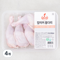 마니커 무항생제 인증 많이커 닭 통다리 (냉장), 800g, 4개
