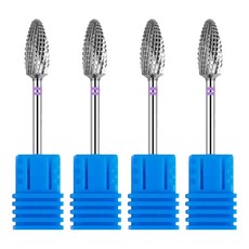 Barna 金屬卸甲磨頭 No.02 銀色鎢鋼 B型, 4個, 銀色