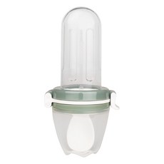 kidsme 咬咬樂輔食器 擠壓式升級版 Set 訓練寶寶手眼口協調 醫療級矽膠材質 附防塵蓋, 柚子綠, 1組