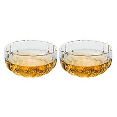 다도 내열유리 예쁜 골드라인 금빛 구름찻잔 100ml S210-1, 투명, 2개