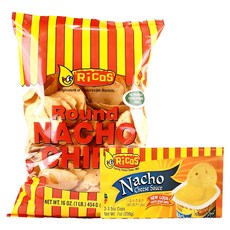 Ricos 圓形玉米脆片+起司沾醬 2入組, 1組, 654g
