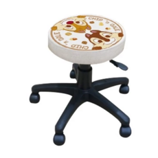 收納王妃 迪士尼可調式滾輪圓椅, 大臉奇奇蒂蒂 白色 + 黑色, 1個