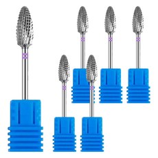 Barna 金屬卸甲磨頭 No.02 銀色鎢鋼 B型, 6個, 銀色