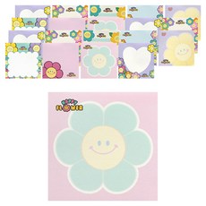 PINKFOOT 2000 Happy Flower可愛無痕便利貼 8種組, 隨機出貨, 20個