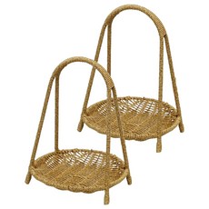 Gongganlove PP飯店式托盤層架藤編籃 1層, 自然色, 2個