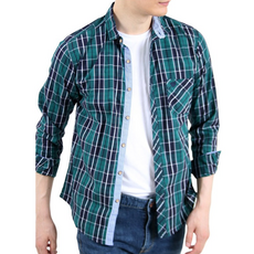 카이일라이바오 남성용 오피스 순면 체크 남방 셔츠 YXCC145