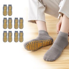 Edelrin防滑腳背腳踝鬆緊帶運動彩色高爾夫球襪 5雙組, 1組, 灰色