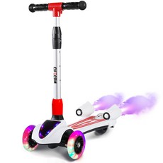 시프이컴 멜로디 워터 부스터 LED 접이식 어린이 킥보드 FL-818, 화이트 + 레드, 1개