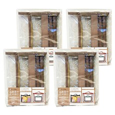 PATTO RABBIT 百特兔 立體透明收納袋, 奶茶棕, 4個