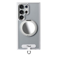 Moxbii YOI 手機保護殼 Samsung S24 Ultra 旋轉磁吸支架 MagSafe Compatible With Strap 銀月白 + 航太銀
