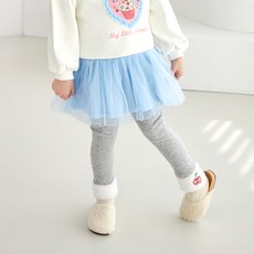MARI N MORI 女童毛絨櫻桃配色刷毛內搭褲