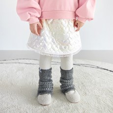 MARI N MORI 女童閃亮愛心鋪棉冬季短裙