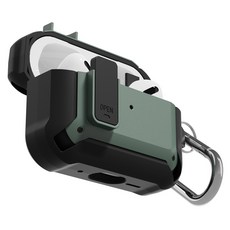 NUART AirPods Pro 2/Pro 框架鎖防摔保護殼, 1個, 單一商品, 綠色