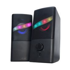 atake 桌上型多媒體立體音效喇叭 S16 動態RGB燈效 全頻揚聲器 高保真音質 旋轉控制音量 耳機插孔