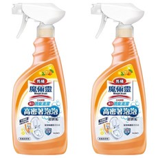 Kao 花王 Magiclean 魔術靈 高密泡馬桶清潔劑 噴槍式 柑橘消臭 升級泡沫 緊密附著 強效清潔 去除污垢, 500ml, 2瓶