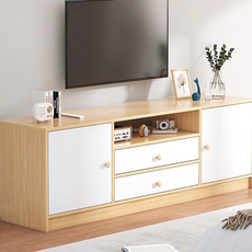 兩門掀門式電視櫃 簡約現代風 客廳收納電視櫃, 原木, 29cm