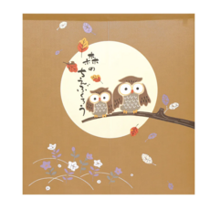 中門簾 貓頭鷹 聚酯纖維, 90 x 85cm, 芥末棕