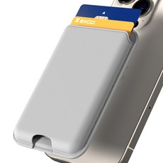 EXCCI 基本款 MagSafe 相容手機卡夾手機殼, 灰色, 1個