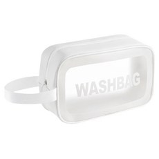 透明防水化妝包 便攜式洗漱包, 小(20 x 7 x 11cm), 牛奶白