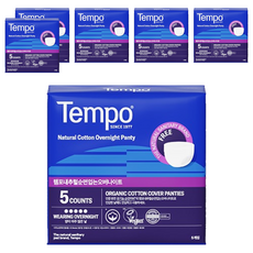 韓國 Tempo 棉柔褲型衛生棉, 夜用型(46cm), 6包, 5片