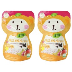 오가닉스토리 푸름맘 유기농 요거트 큐브, 2개, 망고바나나, 16g