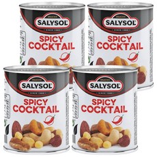 SALYSOL 薩里 迷你罐頭 辣味綜合堅果 低溫烘焙 歐式香辣調味, 50g, 4罐