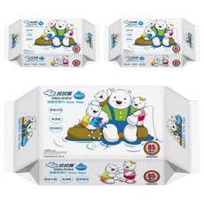 OMA&Baby 拭拭樂 超純水親子熊潔膚柔濕巾, 40gsm, 85張, 3包
