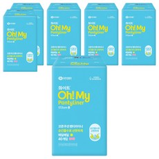 화이트 오마이 코튼쿠션 라이너, 롱, 40개입, 6개