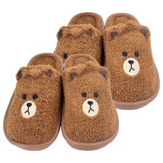 브라운앤프렌즈 나른 방한 거실화 AD, 브라운 BROWN, 2개