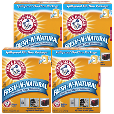 ARM&HAMMER 清潔用小蘇打粉消臭盒，適用於冰箱、冷凍庫、鞋架、健身包，防漏包裝, 340g, 4盒