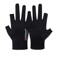 s-sportplus+ 男防曬手套 運動款2指, 黑色, 防滑耐磨, 透氣舒適, 不適用