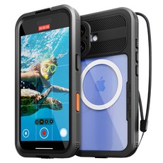 SINJIMORU MagSafe 全包覆 360度 Water-lock 防水殼 手機防水袋, iPhone 16 Plus, 1個