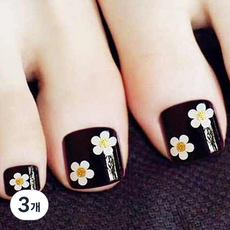 美甲片 足部美甲片 FT-08 24入, 混合顏色, 3個