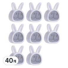 兔子毛巾插頭架, 40個, 05白色