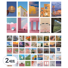 復古感性手帳裝飾照片便條紙描圖紙貼紙55款套組, F款, 2套