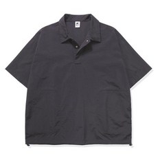 MCT 男女通用防風翻領短袖T恤, 深灰色