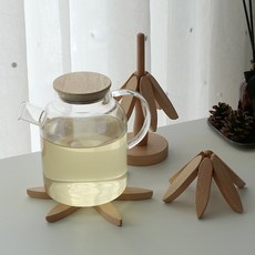 MONACO OLIVE 原木樹造型鍋墊, 1個, 淺木色
